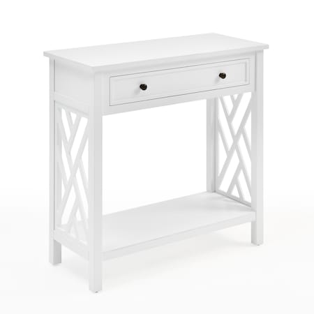 Alaterre Furniture Coventry 32" Wood Entryway/Console/Sofa Table with Drawer and Shelf ANCT18WH